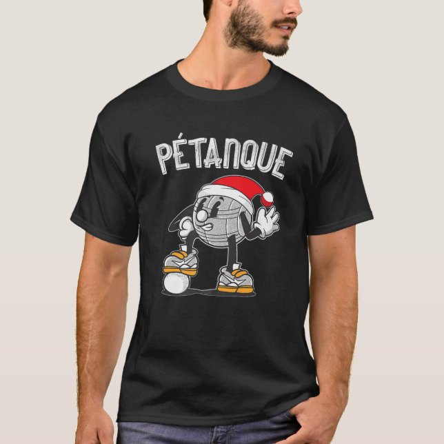 Boulekugel Pétanque Santa Outfit for Bouler Boules T Shirt (Framsida)