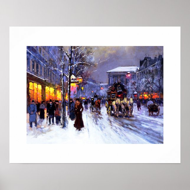 Boulevard de la Madeleine, Winter. Fin konst Poste Poster (Framsidan)