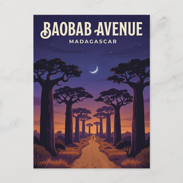 Boulevard des Baobabs, Morondava, Menabe Vykort (Framsida)
