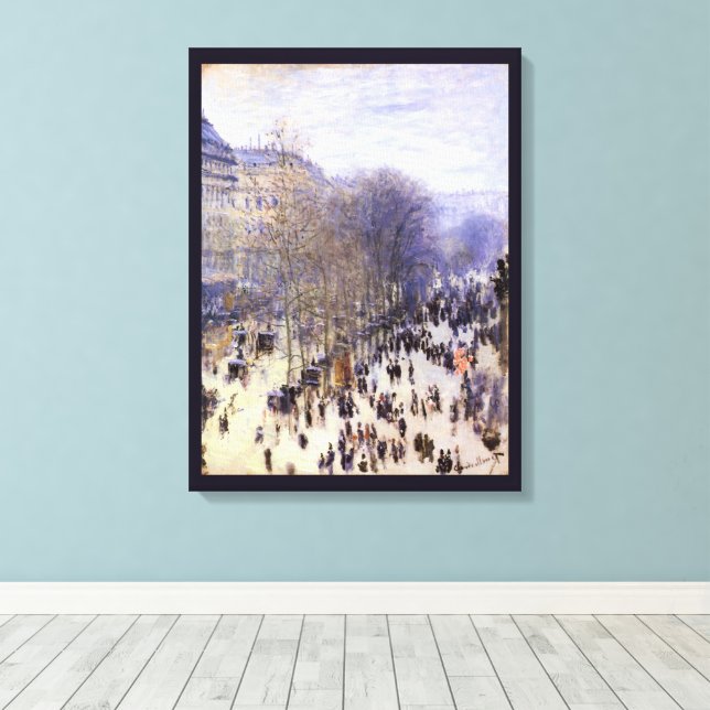 Boulevard des Capucines av Claude Monet, Fin konst Canvastryck (Insitu (trägolv))