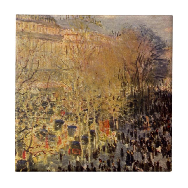Boulevard des Capucines av Claude Monet, Fin konst Kakelplatta (Framsidan)