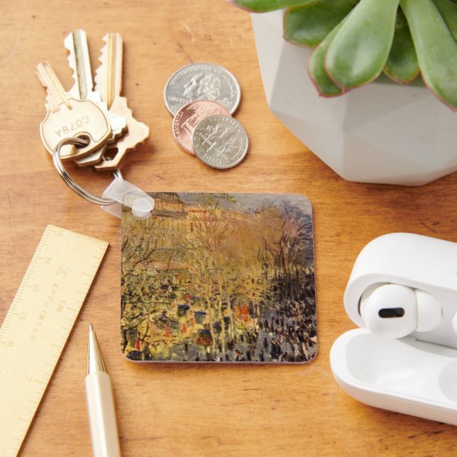 Boulevard des Capucines av Claude Monet, Fin konst Nyckelring (Skrivbord)