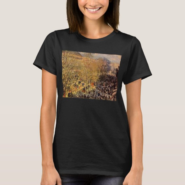 Boulevard des Capucines av Claude Monet, Fin konst T Shirt (Framsida)