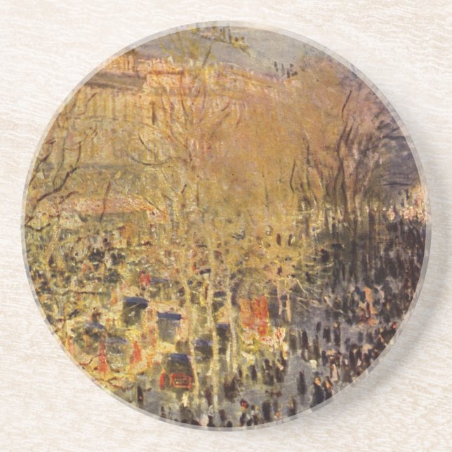 Boulevard des Capucines av Claude Monet, Fin konst Underlägg Sandsten (Framsidan)