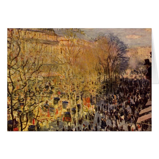 Boulevard des Capucines av Claude Monet, Finkonst Hälsningskort (Framsidan Horizontal)