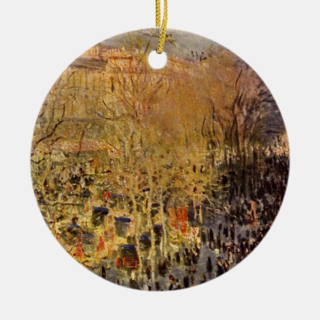 Boulevard des Capucines av Claude Monet, Finkonst Julgransprydnad Keramik (Framsidan)