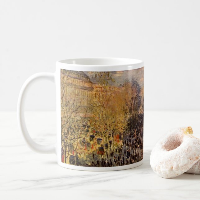 Boulevard des Capucines av Claude Monet, Finkonst Kaffemugg (Med munk)