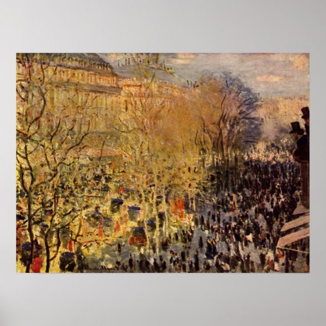 Boulevard des Capucines av Claude Monet, Finkonst Poster (Framsidan)