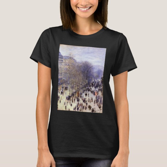 Boulevard des Capucines av Claude Monet, Finkonst T Shirt (Framsida)