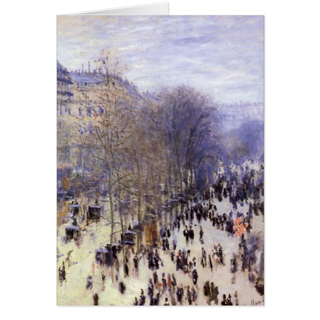 Boulevard des Capucines av Claude Monet, konst Hälsningskort (Framsidan)