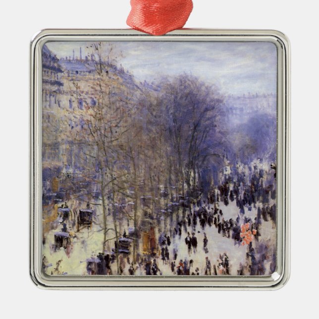 Boulevard des Capucines av Claude Monet, konst Julgransprydnad Metall (Framsidan)