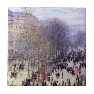 Boulevard des Capucines av Claude Monet, konst Kakelplatta