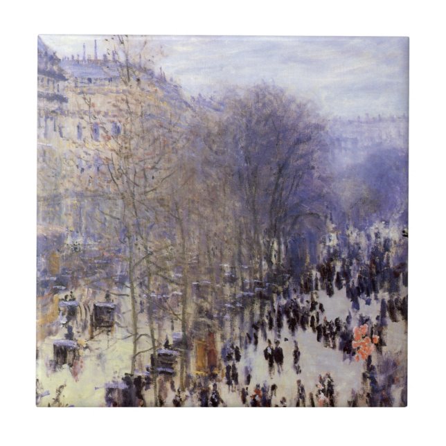 Boulevard des Capucines av Claude Monet, konst Kakelplatta (Framsidan)