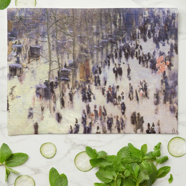 Boulevard des Capucines av Claude Monet, konst Kökshandduk (Vikta)