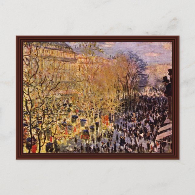 Boulevard Des Capucines i Paris av Claude Monet Vykort (Framsida)