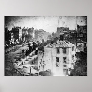 Boulevard du Tempel, vid Daguerre, historiskt foto Poster