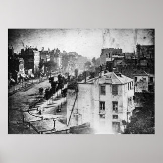 Boulevard du Temple, av Daguerre, historiskt foto Poster