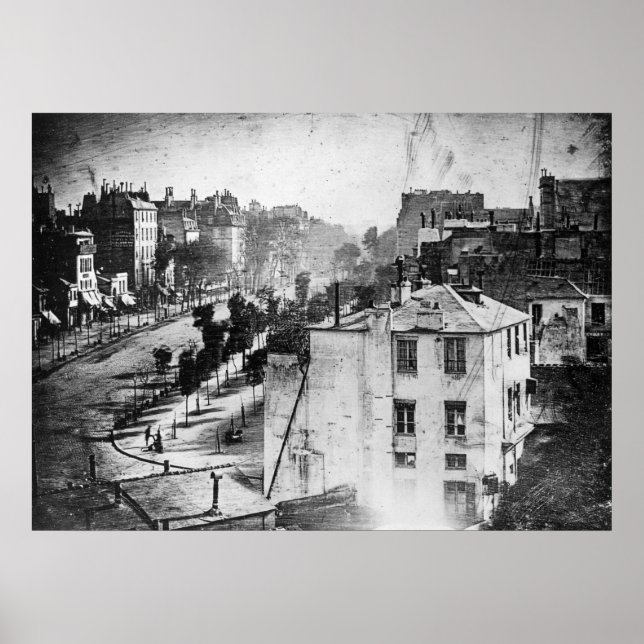 Boulevard du Temple, av Daguerre, historiskt foto Poster (Framsidan)