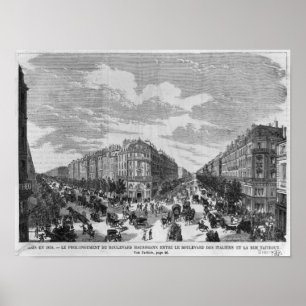 Boulevard Haussmann fördjupad between Poster