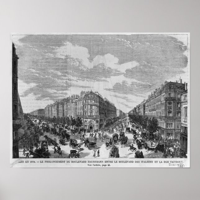 Boulevard Haussmann mellan Poster (Framsidan)
