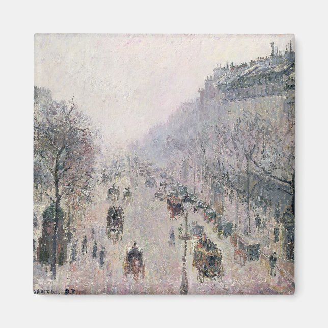 Boulevard Montmartre, 1897 (olja på arbetsyta) Magnet (Framsidan)