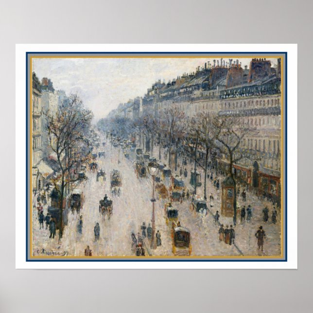 "Boulevard Montmartre" av Camille Pissarro Poster (Framsidan)
