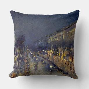 Boulevard Montmartre i Night Pissarro Kudde