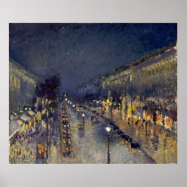 Boulevard Montmartre i Night Pissarro Poster