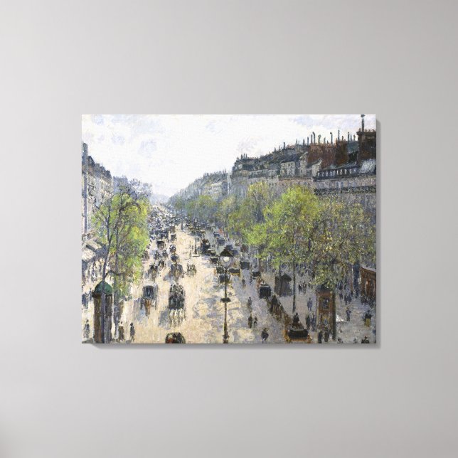 Boulevard Montmartre Vår Paris Camille Pissarro Canvastryck (Framsida)