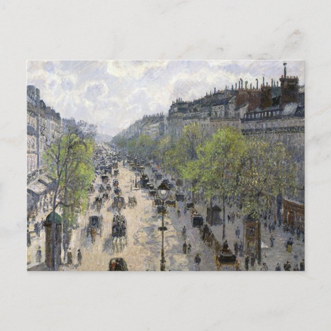 Boulevard Montmartre Vår Paris Camille Pissarro Vykort (Framsida)