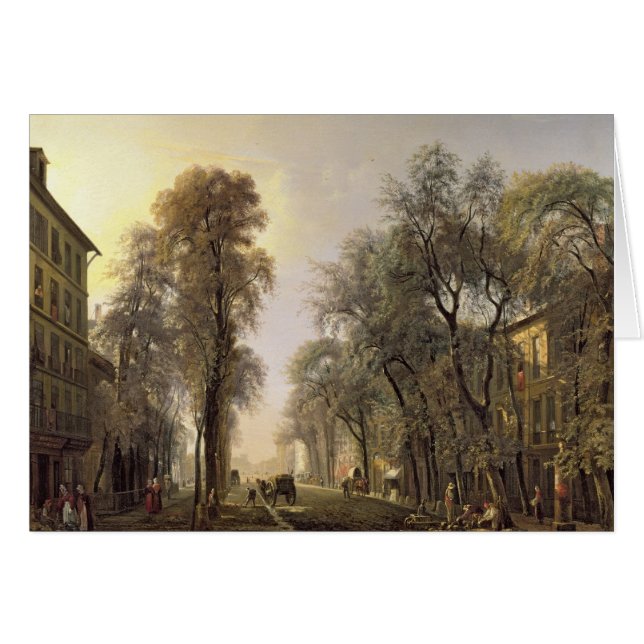 Boulevard Poissonniere i 1834 Hälsningskort (Framsidan Horizontal)