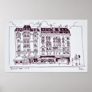 Boulevard Raspail, Paris, Frankrike Poster