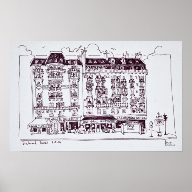 Boulevard Raspail, Paris, Frankrike Poster (Framsidan)