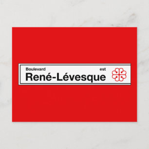 Boulevard Rene-Levesque, Montreal Street Sign Vykort