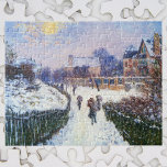 Boulevard Saint Denis Argenteuil av Claude Monet Pussel<br><div class="desc">Boulevard Saint Denis Argenteuil, Snö Effect (1875) av Claude Monet är en vintage bra konsthantmålning. Ett landskap med en snö täckt väg i staden Argenteuil, Frankrike under vintern. Folk går längs gatan och byggnad i staden är i avstånd. Om konstnären: Claude Monet (1840-1926) var en av grundarna av den Fransk...</div>