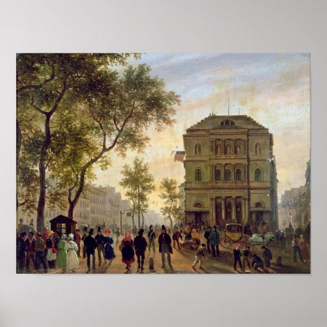 Boulevard Saint-Martin och Theater de Poster (Framsidan)