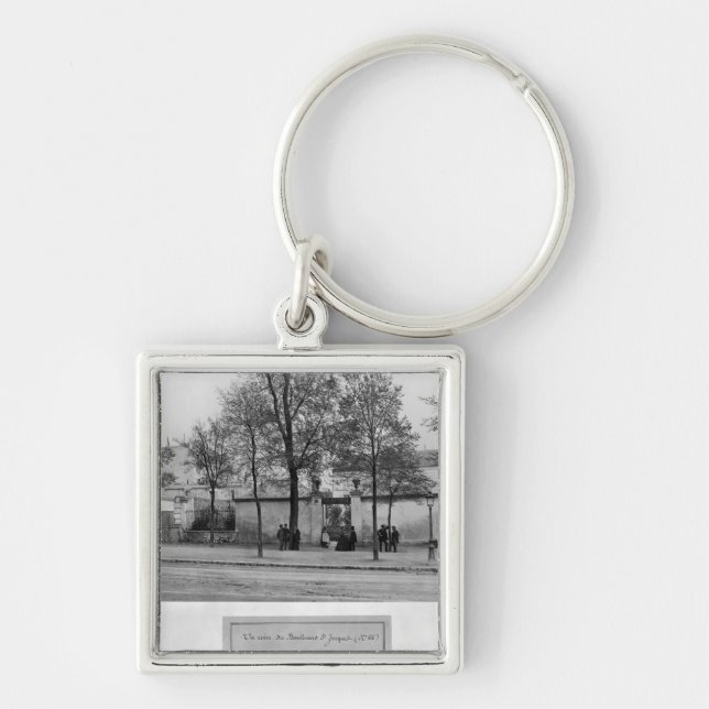 Boulevard Sanktt-Jacques Fyrkantig Silverfärgad Nyckelring (Framsidan)