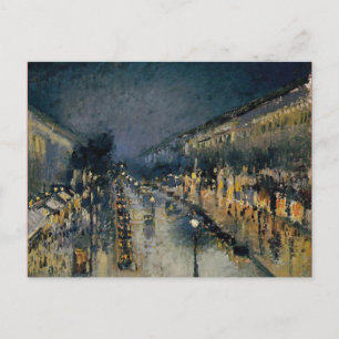 Boulevarde Montmartre på Night ~ Camille Pissarro Vykort