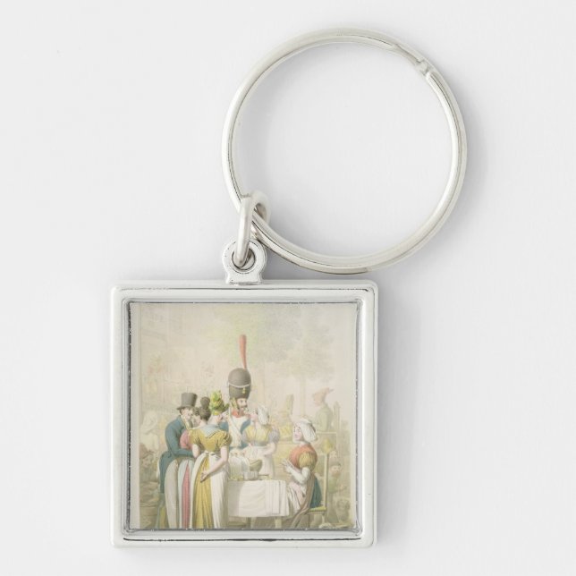 Boulevarden du Tempel, från 'tablån de Fyrkantig Silverfärgad Nyckelring (Framsidan)