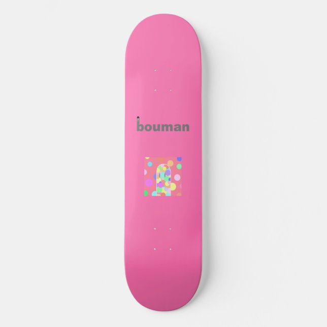 bouman167 sort rainbow#7 mini skateboard bräda 18,5 cm (Framsida)