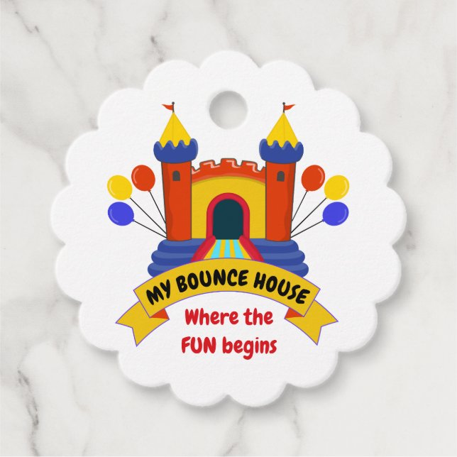 BOUNCE BOUNCY HOUSE FÖDELSEDAGSFEST Business Gift Gåvor Etiketter (Framsida)