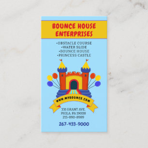 BOUNCE HOUSE INFLATABLES PARTY BIRTHDAY VISITKORT