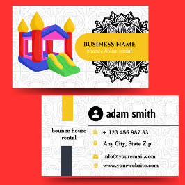 bounce house rental business cards visitkort