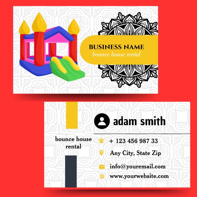 bounce house rental business cards visitkort (Skapare uppladdad)