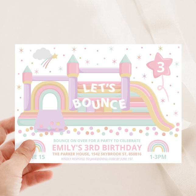 Bouncy Castle Birthday-inbjudan Inbjudningar (Skapare uppladdad)