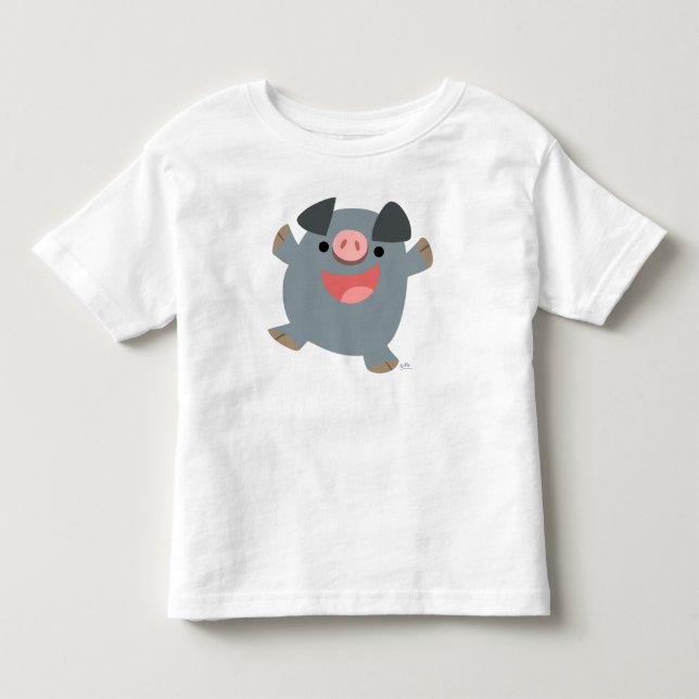 Bouncy Tecknad Gris barn T-shirt (Framsida)