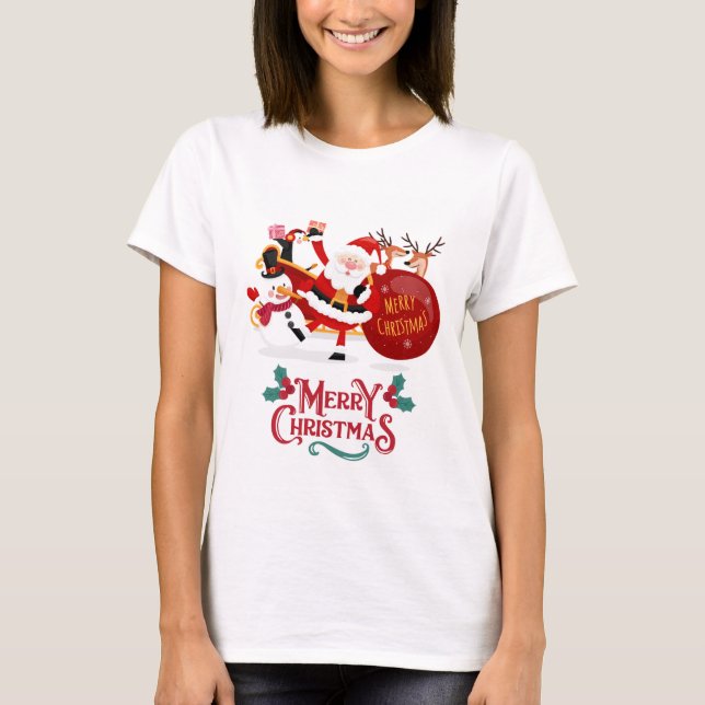 Bouncy Toonz Anpassad jultröja T Shirt (Framsida)