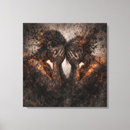 Bound by Fire: A Couple's Shared Struggle Canvastryck