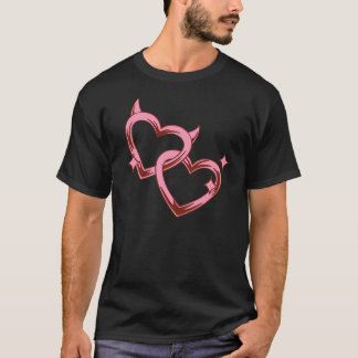 Bound by Love – Cute Pink Heart Illustration T Shirt
