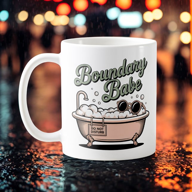 Boundary Babe | Rolig känslomässig gräns Badkar Kaffemugg (Skapare uppladdad)